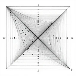Distribution of the prime numbers, geometric representation.