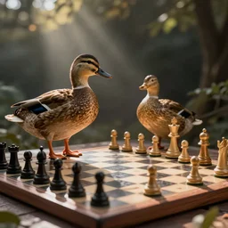 duck near chess board