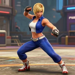 dana scully in street fighter v ( 2 0 1 7 ), dynamic pose, official media, ps 4 in - game cinematic, 5 k