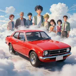 1 9 7 0 s red candy classic torana lx. hyper real art by jesper ejsing, feng zhu, makoto shinkai, lois van baarle, ilya kuvshinov, rossdraws. clouds by rhads. global light 3 d rtx hdr