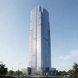 postmodern skyscraper, 3d render, unreal engine,4k