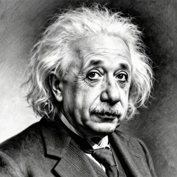 franklin booth illustration of albert einstein, extremely detailed