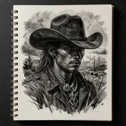 asset sheet, material study ( caricature ) cowgirl by mark ryden dark foreboding