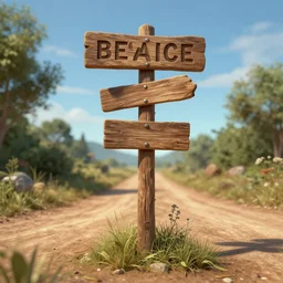 old dirt road intersection with wooden signs artstation, digital art
