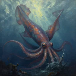 a dream fantasy painting of a sub attacked by a giant squid, by beksinki, giger, greg rutkowski, carne griffith trending on artstation, deviantart, photorealism