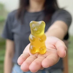 first perspective view of me giving away a gummy bear