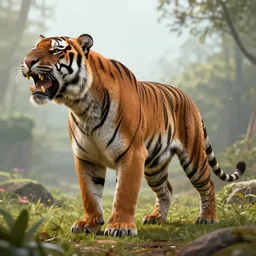 tiger tyrannosaurus, realistic cgi render