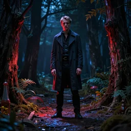 man in magical area, by anton fadeev, 4 k, volumetric lighting