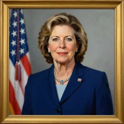 presidential portrait of a female potus, painting