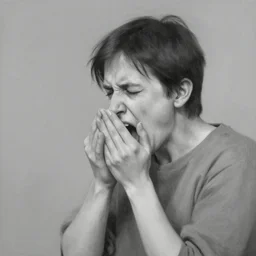 A Person Mid Sneeze, in the art style of Alex Grey,