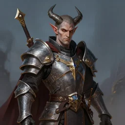 portrait of a lawful evil paladin, high fantasy, dnd, digital illustration by frank franzzeta