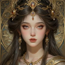 Tyrande Whisperwind as a Greek Goddess, beautiful detailed eyes, cute, fantasy, intricate, elegant, highly detailed, digital painting, 4k, HDR, concept art, detailed jewelry, smooth, sharp focus, illustration, art by Artgerm, H R Giger and Alphonse Mucha