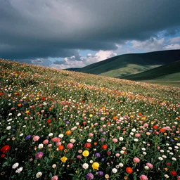 colorful flowers film photography