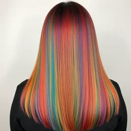 trending rainbow hair photo on pinterest, long hair, full frame of hair,