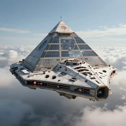 a goa'uld pyramidspaceship combined with a necron spaceship