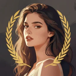 female portrait, vector logo