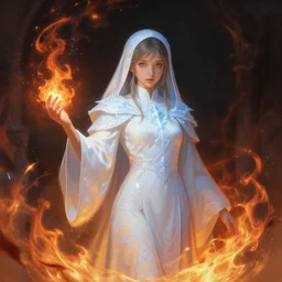 teen priestess _ female _ fantasy _ flames _ frost _ dramatic _ intricate _ elegant _ highly _ detailed _ digital _ painting _ artstation _ concept _ art _ smooth _ sharp