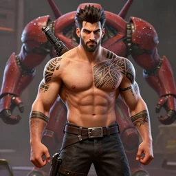bulking Physique Portrait Aziz ansari pixar unreal engine 4 tribal tattoos Overdrive Final Fantasy tactics Portrait of Red Titan being summoned Dave Dorman Donato Giancola Ruan Jia borderlands cel-shaded