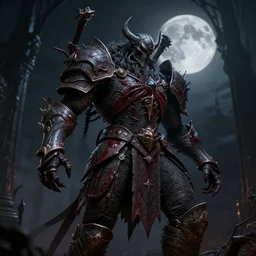 video game still of a boss from bloodborne, highly detailed, night, dark, moon, 4 k, victorian, blood