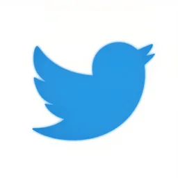blue twitter bird logo, funny composition