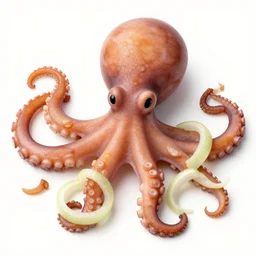 an octopus made out of onion rings