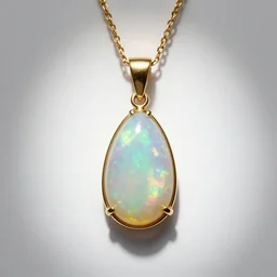 beautiful pendant, made of boulder opal, gold link chain, clean modern design, museum lighting