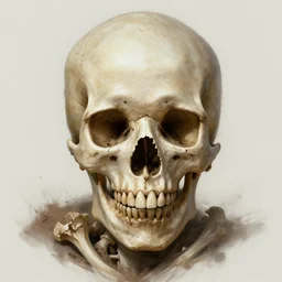 stunning northern god of skull portrait, bones, skull, dirt, fantasy, intricate, elegant, highly detailed, digital painting, artstation, concept art, smooth, sharp focus, illustration, art by afshar petros and krenz cushart and artem demura