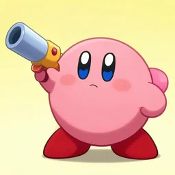 Kirby with a gun