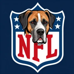 Great Dane in the Style of an NFL Logo