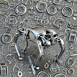 Robotic dog, 3d render, octane render, realistic lighting, metallic, shiny, perfect lines, minimal, sleek, smooth edges, weaponized