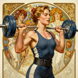 socialist realism propaganda poster of margot robbie as beautiful female muscular weightlifter, portrait, profile picture, socialist realism, highly detailed, intricate, digital painting, artstation, sharp focus, illustration, art by jakub rozalski, greg rutkowski, artgerm, tan zi and ayanamikodon and alphonse mucha and wlop