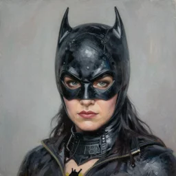 a portrait of batwoman, painting, ultra detailed, realistic