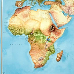 a wacky map of africa, surrealism