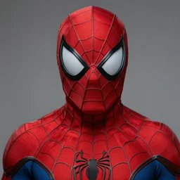 Spider-Man with his mask pulled halfway up