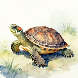 watercolor painting of a turtle