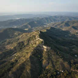 majestic landscape, realistic, atmospheric, tilt shift, aerial photo, 8 k, octane render, unreal engine