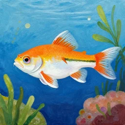corydoras catfish. cute gouache painting.
