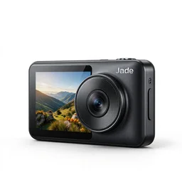 jade car dashcam, stylized 3d render, isolated on a pure white background, centered, entire object in frame, sharp focus, soft studio lighting