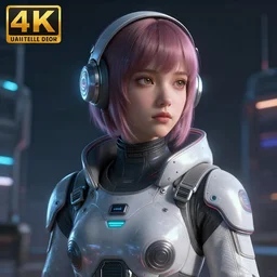 a space - girl, 1 / 6 james jean, cyberpunk, hyper - realistic, 4 k, unreal engine, highly detailed