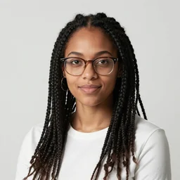 blasian woman with dreads wearing glasses, hd