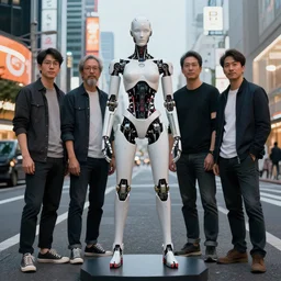masterpiece full body portrait cyborg woman in Tokyo, by Edgar Maxence and Ross Tran and Michael Whelan and Gustav Klimpt