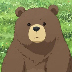 Anime frazzled brown bear, Anime art by Avetetsuya Studios trending on Artstation