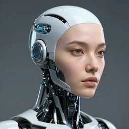 robot with human face, female head, woman human face, human face realistic, human head, cyborg frame concept, cyborg by ales-kotnik, sci-fi android female