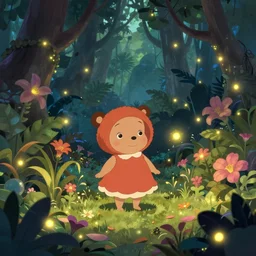 an enchanted forest full of tropical flowers and fireflies, by agnes lawrence pelton