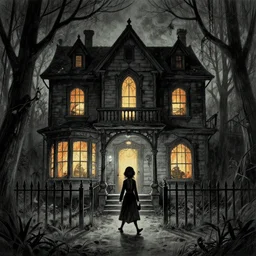 walking through a haunted house by greg rutkowski