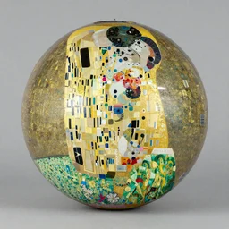 discoball in style of gustav klimt