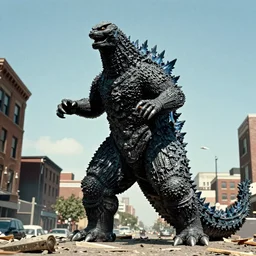 godzilla attacking albany, old movie