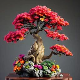 colourful bonsai in the style of android jones, 1 6 k, ultra detailed, ultra intricate, artstation