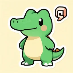 cute miss mascot crocrodil crocrodil croconaw pokemon sticker art, cronobreaker, beeple game icon