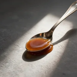 caramel syrup on a silver spoon, chesley bonestell, vincent di fate